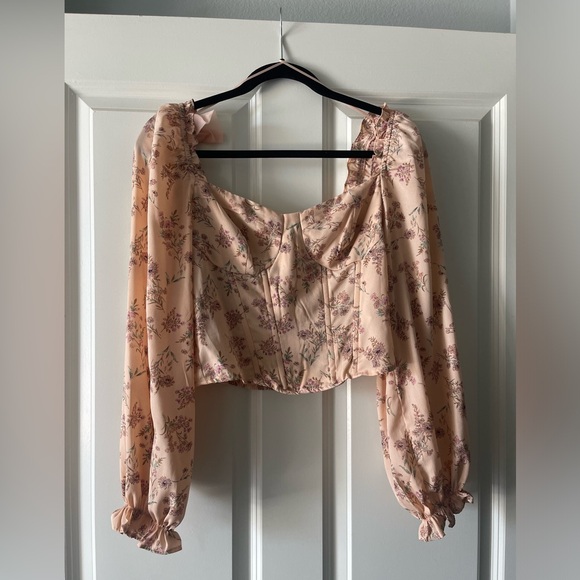 ASTR THE LABEL Corset Floral Top - Picture 1 of 3